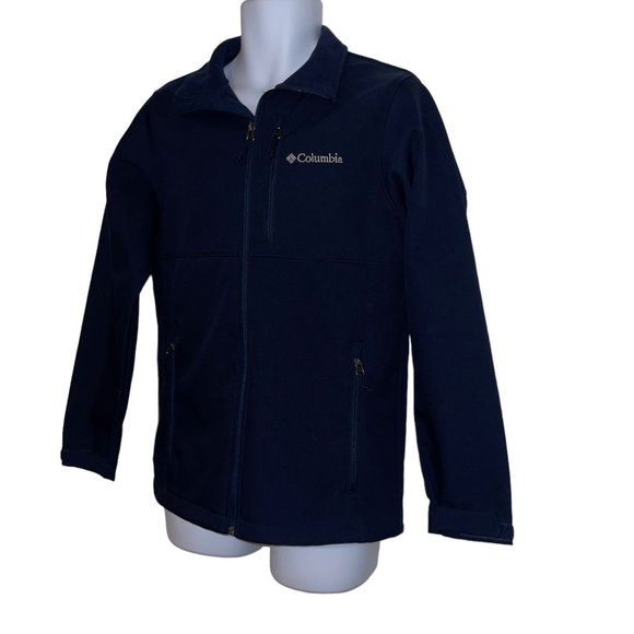 Columbia Navy Blue Full Zip Jacket Mens S Fleece Lined Zipper Pockets Logo - Picture 5 of 10